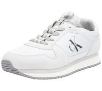 Calvin Klein Zapatillas para Hombre Runner Sneaker Sock Laceup de Nailon y Piel Deportivas, Gris (Oyster Mushroom), 40