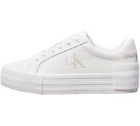 Calvin Klein Zapatillas Sneaker vulcanizadas Mujer Flatform Low de Piel, Blanco (Bright White/Creamy White), 41