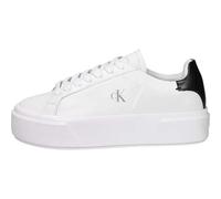 Calvin Klein Zapatos Planos con Cordones LTH MG Yw0Yw01928 Low Top para Mujer, Color Blanco (Blanco Brillante/Negro), Talla 6