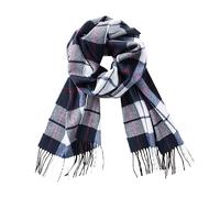 CALVIN & OLIVIA Bufanda de tacto de cachemira, suave, de invierno, degradado, nova, búfalo, tartán, tweed, pata de gallo, a cuadros, regalo elegante para hombres y mujeres, Navy White Tartan, Big