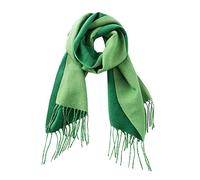 CALVIN & OLIVIA Bufanda de tacto de cachemira, suave, de invierno, degradado, nova, búfalo, tartán, tweed, pata de gallo, a cuadros, regalo elegante para hombres y mujeres, Dos tonos verde lima, Big