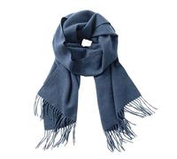 CALVIN & OLIVIA Bufanda de tacto de cachemira, suave, de invierno, degradado, nova, búfalo, tartán, tweed, pata de gallo, a cuadros, regalo elegante para hombres y mujeres, Azul marino oscuro, Big