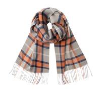 Calvin Olivia - Bufanda gruesa para mujer, para otoño e invierno, bufanda clásica a cuadros, abrigo de lujo, cálida, suave, de gran tamaño, sensación de cachemira, Camel Big Check Plaid