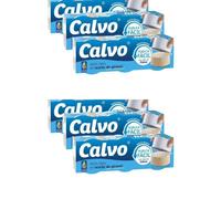 Calvo Atún Claro al Natural - Aceite de Girasol -Atun claro en escabeche-Atun claro salsa de tomate -Calamares en salsa americana -Mejilones en escabeche pack 6*3lata