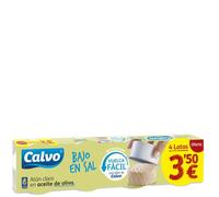 CALVO ATUN CLARO PACK-4 OLIVA BAJO EN SAL