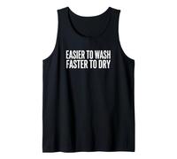 Calvo más fácil de Lavar más rápido Secado Calvo Chistes Camiseta sin Mangas