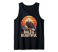 Calvo y hermoso divertido águila calva juego de palabras vintage Sunset Patriot Camiseta sin Mangas