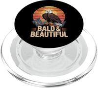 Calvo y hermoso divertido águila calva juego de palabras vintage Sunset Patriot PopSockets PopGrip para MagSafe