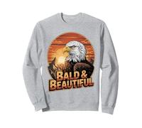 Calvo y hermoso divertido águila calva juego de palabras vintage Sunset Patriot Sudadera