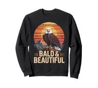 Calvo y hermoso divertido águila calva juego de palabras vintage Sunset Patriot Sudadera