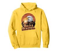 Calvo y hermoso divertido águila calva juego de palabras vintage Sunset Patriot Sudadera con Capucha