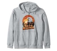 Calvo y hermoso divertido águila calva juego de palabras vintage Sunset Patriot Sudadera con Capucha
