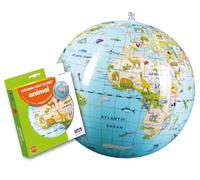 CALY - Globo inflable "Animales" 30 cm - ¡Un globo para descubrir el mundo! ¡El reino animal y la multitud de continentes a los que pertenecen a tu alcance! - Inglés - 057B