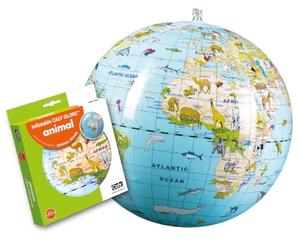 CALY - Globo inflable "Animales" 30 cm - ¡Un globo para descubrir el mundo! ¡El reino animal y la multitud de continentes a los que pertenecen a tu alcance! - Inglés - 057B