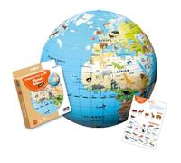 CALY - Inflatable globe "Planet animal" 42cm - A globe for kids who want to understand the animal kingdom - 033B