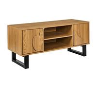 Calypso Mueble para TV (L x An x Al: 40 x 110 x 48 cm, Marrón/Negro, Relieves curvos)