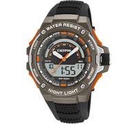 CALYPSO Reloj Digital Hombre Analógico K5768/2 Cuarzo - Resistente al Agua 10 ATM Fecha y Calendario, Cronógrafo, Doble Horario, Luz, Alarma, 12 y 24 Horas - Correa de Caucho Negro - Flash Time