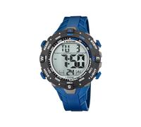 CALYPSO Reloj Digital Hombre K5838/3 Cuarzo - Resistente al Agua 10 ATM Fecha y Calendario, Cronógrafo, Doble Horario, Luz, Alarma, 12 y 24 Horas - Correa de Caucho Azul - Flash Time