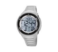 CALYPSO Reloj Digital Hombre de Caucho Gris - Resistente al Agua 10 ATM Fecha y Calendario, Cronógrafo, Doble Horario, Luz, Alarma, 12 y 24 Horas K5807/1