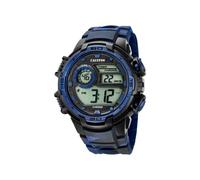 CALYPSO Reloj Digital Hombre K5723/1 Cuarzo - Resistente al Agua 10 ATM Fecha y Calendario, Cronógrafo, Doble Horario, Luz, Alarma, 12 y 24 Horas - Correa de Caucho Azul - Flash Time