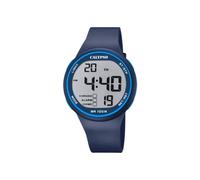CALYPSO Reloj Digital Hombre K5795/3 Cuarzo - Resistente al Agua 10 ATM Fecha y Calendario, Cronógrafo, Doble Horario, Luz, Alarma, 12 y 24 Horas - Correa de Caucho Azul - Flash Time