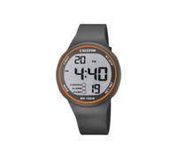 CALYPSO Reloj Digital Hombre K5795/4 Cuarzo - Resistente al Agua 10 ATM Fecha y Calendario, Cronógrafo, Doble Horario, Luz, Alarma, 12 y 24 Horas - Correa de Caucho Gris - Flash Time