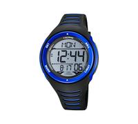 CALYPSO Reloj Digital Hombre K5807/4 Cuarzo - Resistente al Agua 10 ATM Fecha y Calendario, Cronógrafo, Doble Horario, Luz, Alarma, 12 y 24 Horas - Correa de Caucho Negro - Flash Time