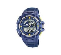 CALYPSO Reloj Digital Hombre y Mujer Analógico K5767/2 Cuarzo - Resistente al Agua 10 ATM Fecha y Calendario, Cronógrafo, Doble Horario, Luz, Alarma, 12 y 24 Horas - Correa de Caucho Azul - Flash Time
