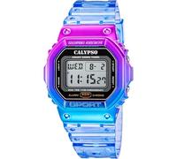 CALYPSO Reloj Digital Hombre y Mujer - Unisex de Caucho Azul - Resistente al Agua 5 ATM Fecha y Calendario, Cronógrafo, Doble Horario, Luz, Alarma, 12 y 24 Horas K5874/3 - Color Splash