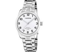 CALYPSO Reloj Hombre Analógico de Acero Inoxidable 316l Plateado - Movimiento de Cuarzo - Cristal Mineral de Alta Resistencia - Resistente al Agua 5 ATM K5866/1 Basic