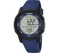 CALYPSO Reloj Modelo K5698/2 de la colección Color Splash, Caja de 45,5 mm Negro con Correa de plástico Azul para Caballero