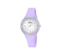 CALYPSO Reloj Modelo K5567/D de la colección Trendy, Caja de 36,5 mm Blanco con Correa de Caucho Lila para señora