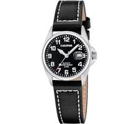 CALYPSO Reloj Mujer K5871/4 Basic Caja de Acero Inoxidable 316l Plateado Correa de Piel Negro