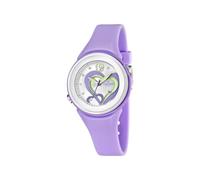 CALYPSO Reloj Modelo K5576/4 de la colección Trendy, Caja de 35,85 mm Plata con Correa de Caucho Lila para señora