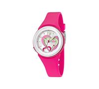 CALYPSO Reloj Modelo K5576/5 de la colección Trendy, Caja de 35,85 mm Plata con Correa de Caucho Fucsia para señora