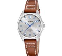 CALYPSO Reloj Mujer K5869/2 Basic Caja de Acero Inoxidable 316l Plateado Correa de Piel Marrón