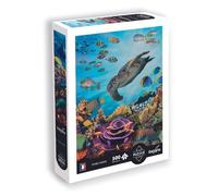 Calypto 3907303 - Puzle XL de 500 Piezas de Arrecife de Coral con Tacto Suave, Piezas Grandes con Superficie Aterciopelada, para Adultos y niños a Partir de 8 años, Pacífico, Tortuga subacuática