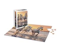 Calypto 3907353 Blancos 500 XL Tacto Suave con Piezas Grandes con Superficie Terciopelo para Adultos y Niños a Partir de 8 Años Caballo, Puzle de Sol Playa, Color