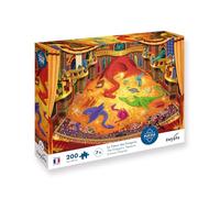 Calypto 3907402 Dragón Treasure Puzzle de 200 Piezas con Tacto Suave, Puzzle Infantil con Superficie Aterciopelada, Incluye póster de Rompecabezas, para niños a Partir de 7 años, Cuentos de Hadas,