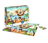 Calypto 3907604 - Puzle Infantil de 36 Piezas de diseño de Piratas con Tacto Suave, con Piezas Grandes y Superficie Aterciopelada, Incluye póster de puzle, para niños a Partir de 4 años, diseño de