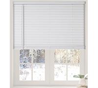 Calyx Interiors Mini persianas inalámbricas Blancas de 1 Pulgada con Filtro de luz, 27.5 Pulgadas de Ancho x 60 Pulgadas de Alto, persianas horizontales de Vinilo para Ventanas de Interior