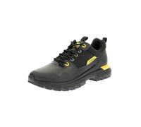 Calzado Cat: Zapatillas Colorado para Hombre, Hechas de Piel de Plena Flor con Nailon antidesgarro, Plantilla de Espuma Acolchada y Duradera, Negras y Amarillas, 10