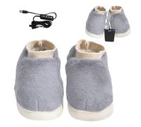 Calzado con calefacción: calzado eléctrico recargable, pantuflas acogedoras de invierno | Zapatos con calefacción recargables por USB con 3 configuraciones de calor, pantuflas de felpa eléctricas térm
