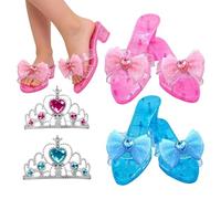 Calzado de de fantasía, cuña de Juego de simulación, Tacones Altos con Corona Decorativa para niñas, Disfraz de Disfraces, espectáculos, Fiestas, Vacaciones, Teatro, actuaciones, reuniones