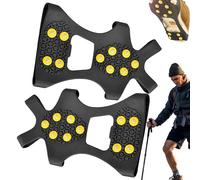 Calzado de Hielo Antideslizante con 10 Tacos de tracción para Zapatos, para Trabajos al Aire Libre, Invierno, desplazamientos, Senderismo, Senderismo, Escalada, montañismo