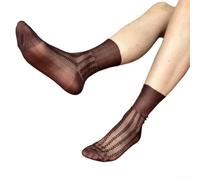 Calzado de poliamida de lujo clásico a rayas calcetines de tubo jacquard a rayas medias de nailon transpirable ropa formal negro azul oscuro blanco rojo verde zafiro café gris (26 rojo)