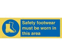 Calzado de seguridad debe ser usado en esta área. Señal - 450x150mm - L41