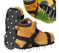 Calzado de uñas para césped premontado con , zapatos de ventilación de césped, ventiladores de césped manuales con clavos con correas ajustables para su uso para una ventilación eficaz del suelo (A)