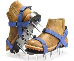 Calzado de uñas para césped premontado con , zapatos de ventilación de césped, ventiladores de césped manuales con clavos con correas ajustables para su uso para una ventilación eficaz del suelo (B)