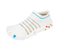 Calzado deportivo para hombre, diseño clásico a rayas, calcetines acuáticos ligeros, de secado rápido, para playa, piscina y yoga, White, 38 2/3 EU